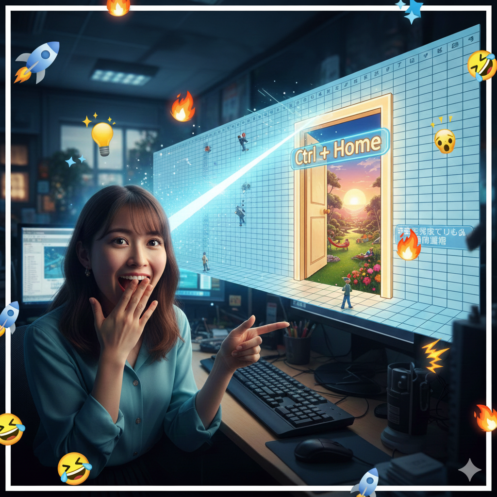 【No.19】Excel時短術｜一瞬で故郷へ帰還！迷子脱出の「Ctrl + Home」
