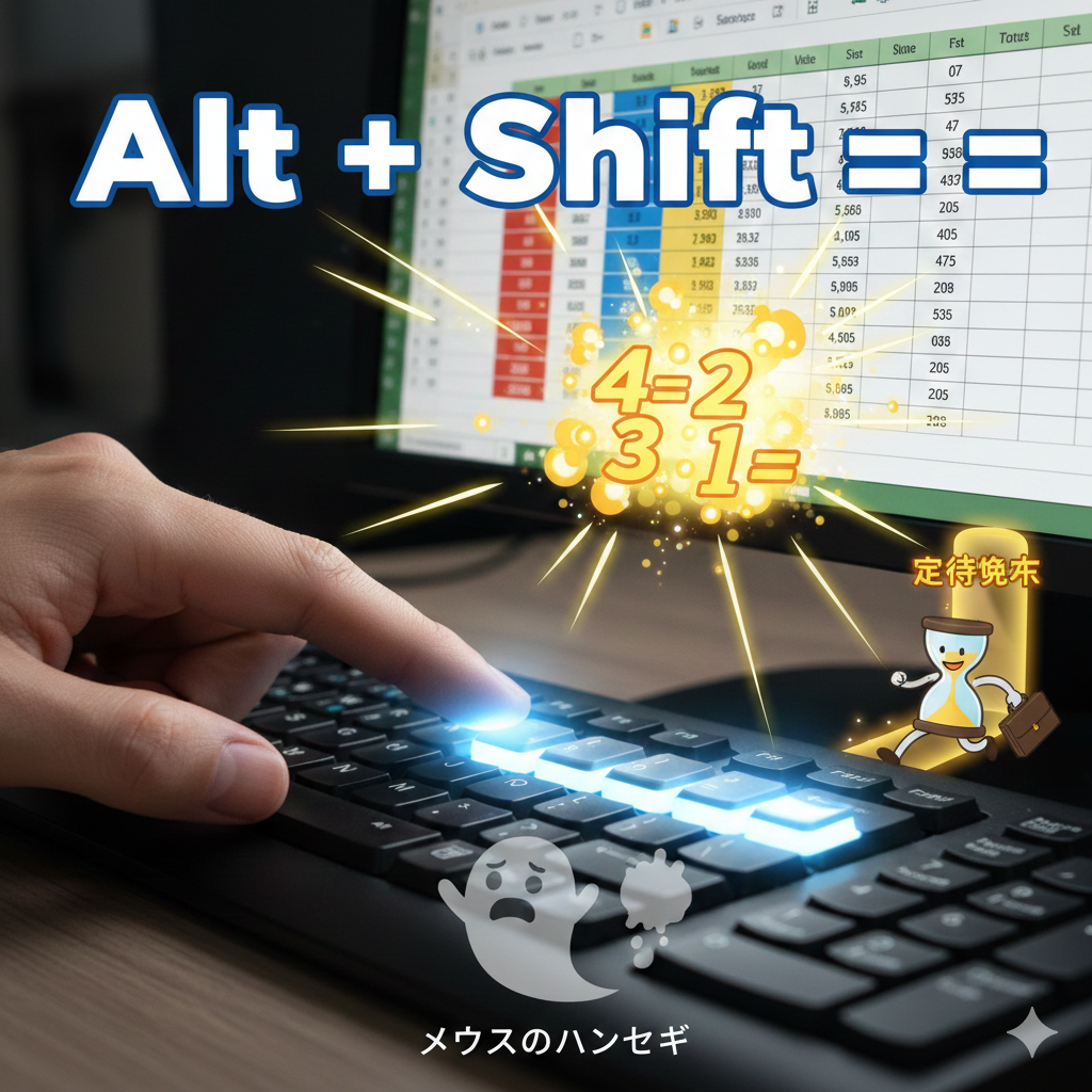 【No.9】Excel時短術｜一瞬で合計！指先が魔法に変わる「爆速オートSUM」