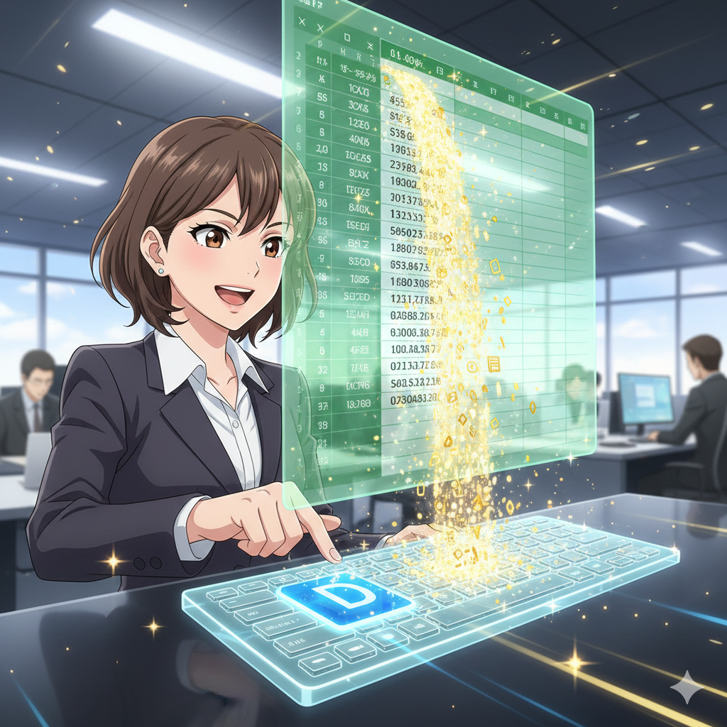 【No.37】Excel時短術｜コピペの常識を破壊！指一本で「上のセル」を複製🚀