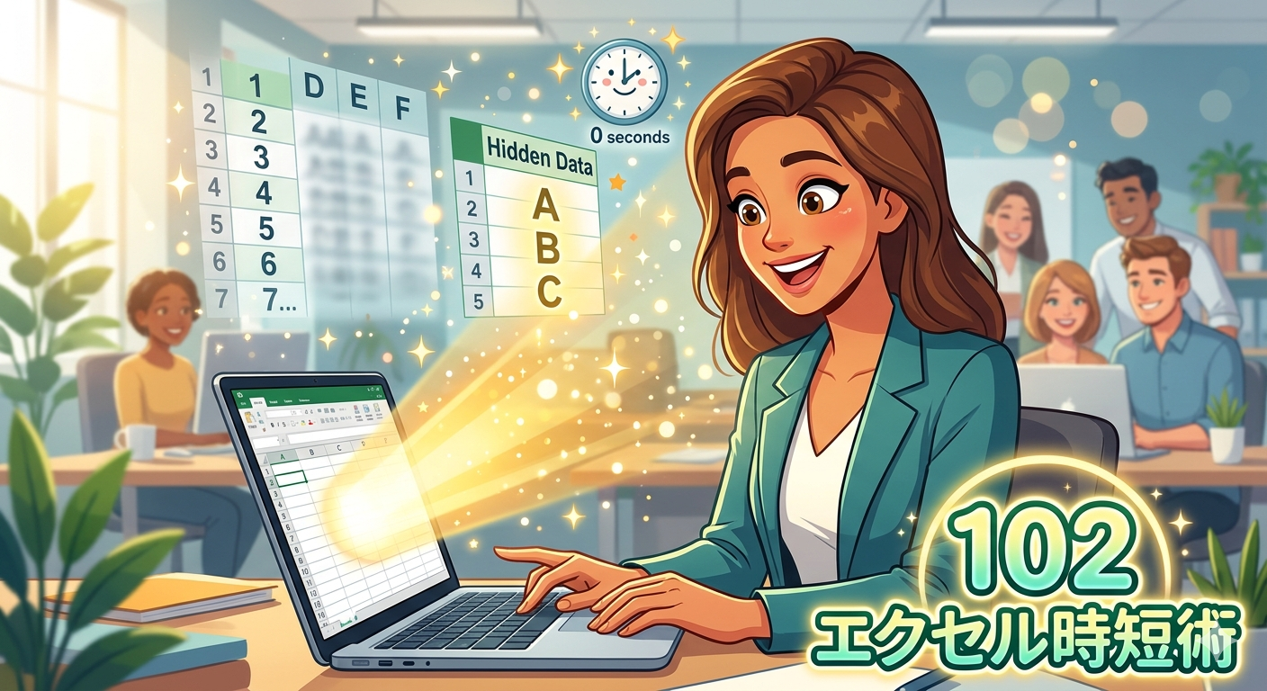 【No.102】Excel時短術｜消えたデータはどこ！？非表示の行・列を一瞬で暴く「透明人間発見」の魔法