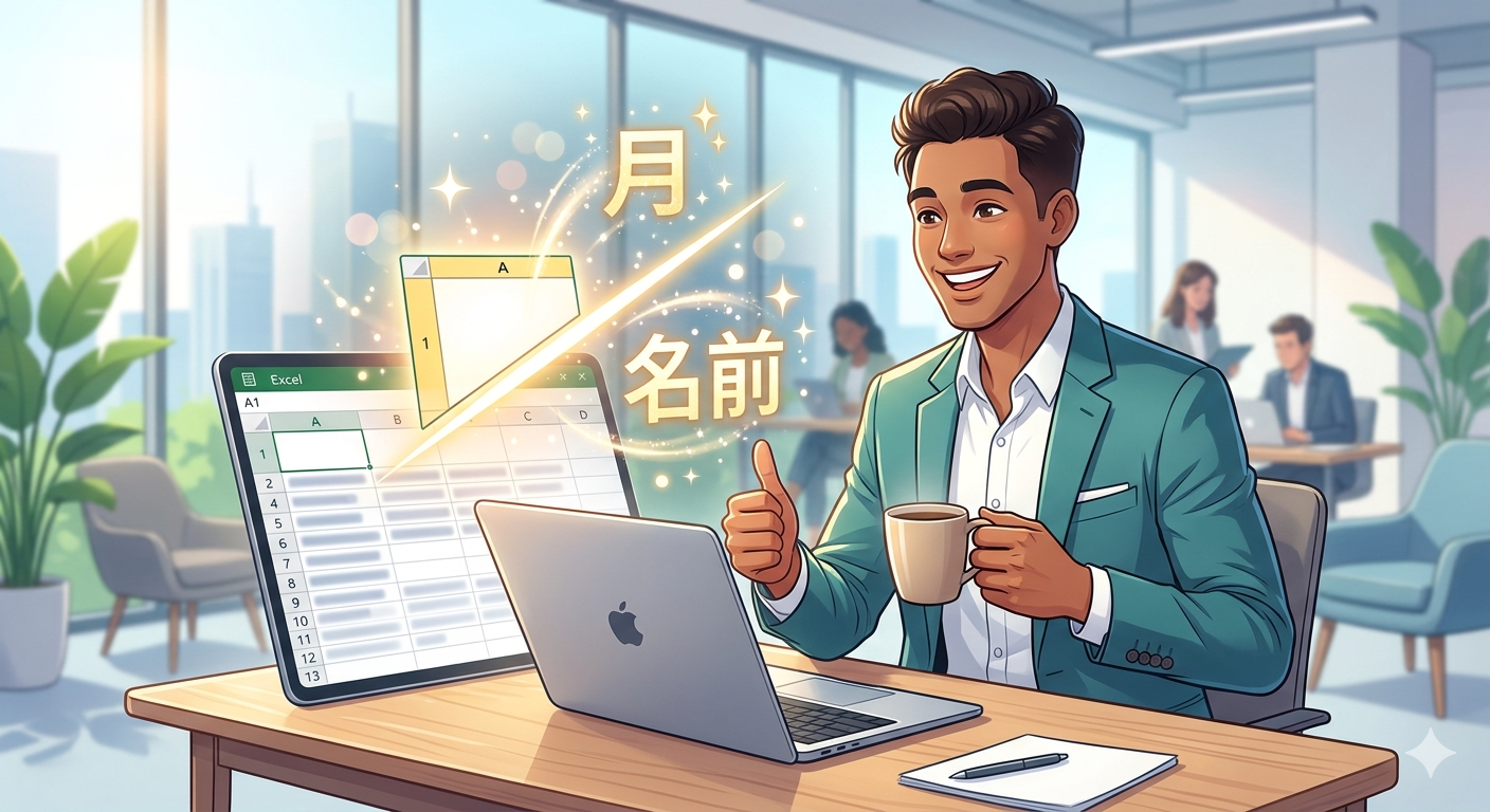 【No.104】Excel時短術｜表の角をプロ級に！一瞬で「項目名」を分ける斜め線の引き方