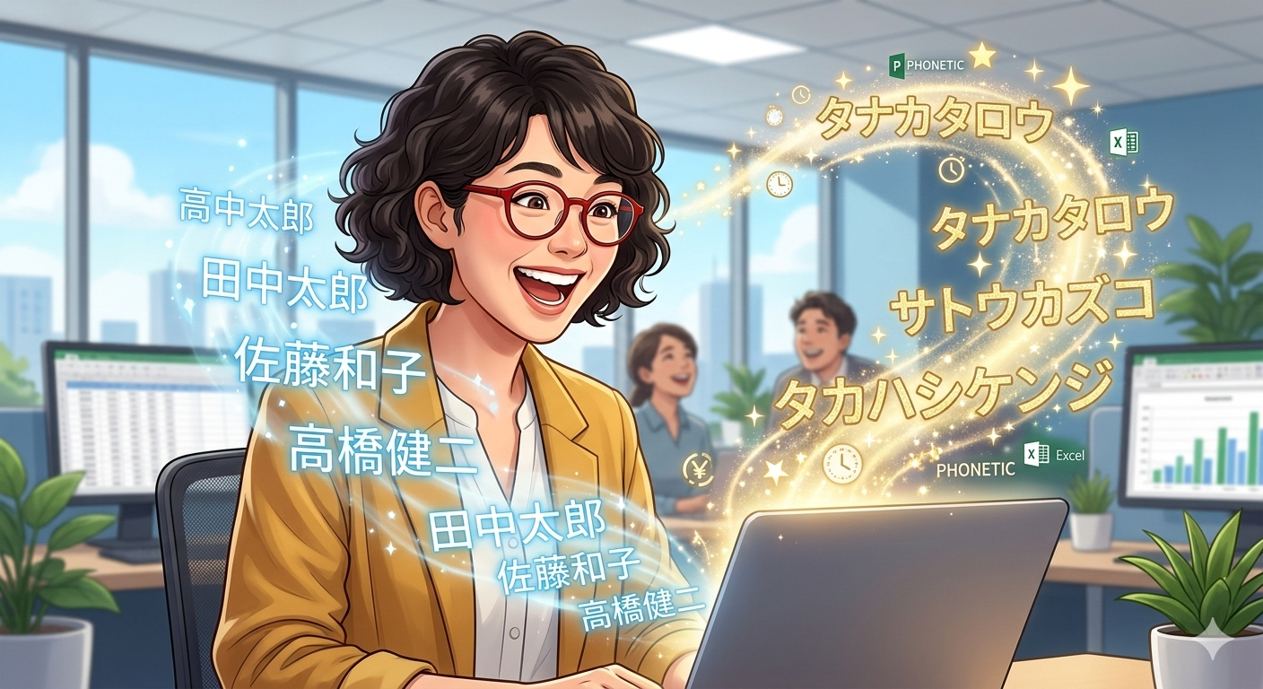 【No.82】Excel時短術｜名簿作成の「絶望」を回避！PHONETIC関数でフリガナを爆速抽出🚀