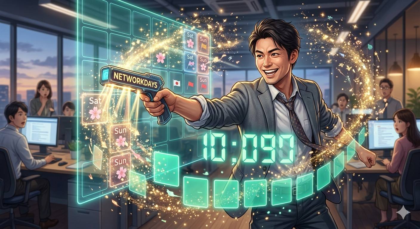 【No.88】Excel時短術｜「今月あと何日働けばいいの？」を秒速回答！NETWORKDAYS関数で実稼働日数を一括算出🚀