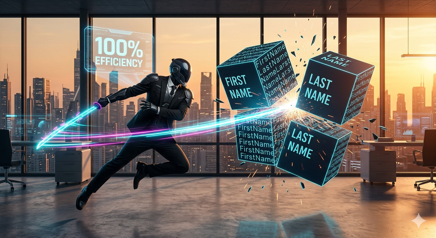 【No.129】Excel時短術｜「氏名」がくっついてて地獄！？「区切り位置指定ウィザード」で、力技のコピペ修行に終止符を打て！🚀✨