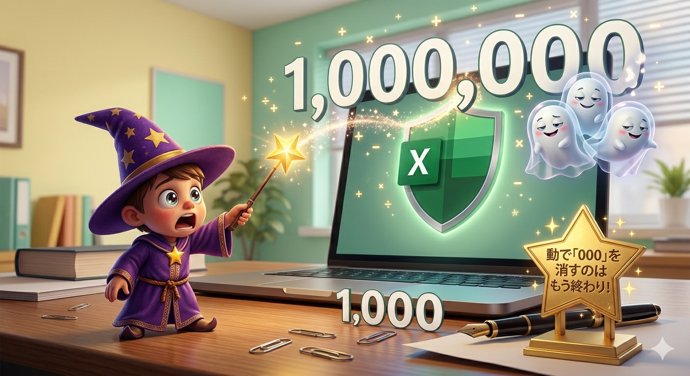 【No.176】Excel時短術｜手動で「000」を消すのはもう終わり！🚀✨